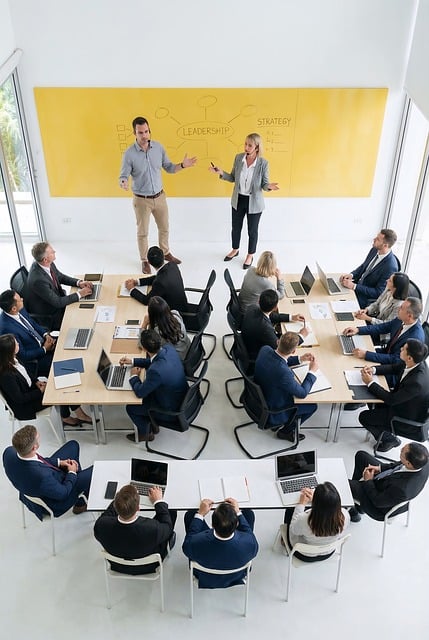 professional training workshop with participants learning analytics software